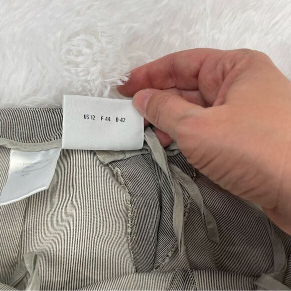 Akris Punto Striped Cotton Blend Jacquard High Rise Straight Pants - Picture 4 of 5